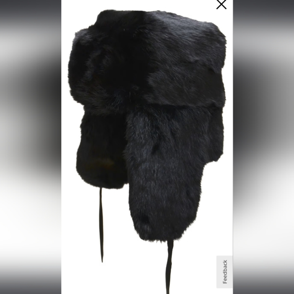Rabbit fur trapper hat